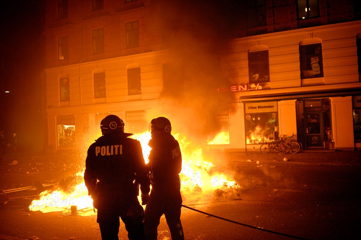Ungdomshuset på Jagtvej blev ryddet og revet ned i 2007. Søndag fejrede de Ritt Bjerregaards død i det nye ungdomshus på Dorteavej.