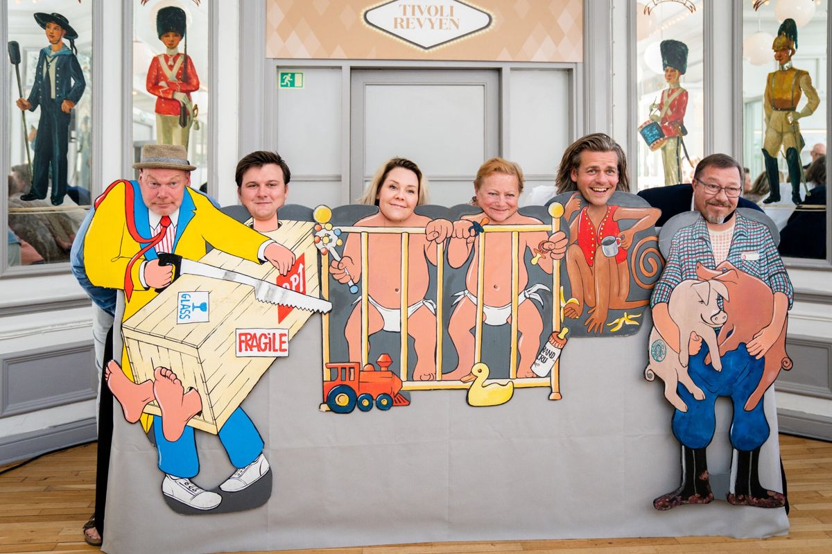 Andreas Bo, Nicolai Jørgensen, Linda P, Lisbet Dahl, Carsten Svendsen og James Price er sekstetten, som skal skabe nyt liv i Tivolirevyen, som genopstår til sommer. (Arkivfoto).