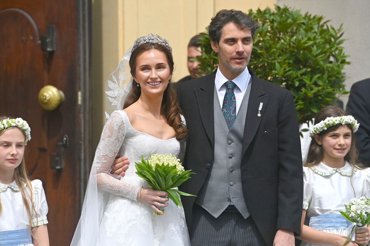 Det nygifte par prins Ludwig og Sophie Evekink.