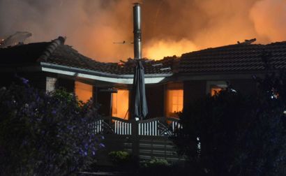 Villaen nedbrændte totalt