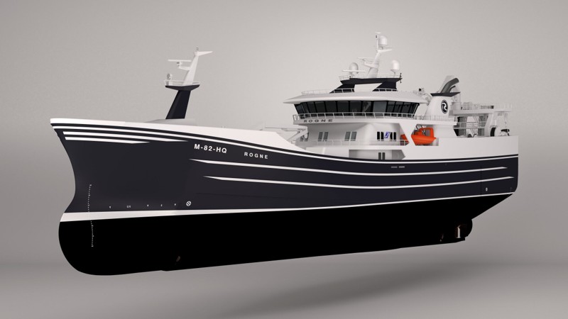 Den nye ’Rogne’, der skal leveres i højsommeren 2025. Illustration: Karstensens Skibsværft