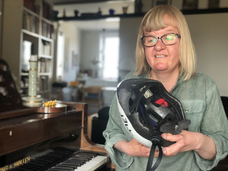 Mette Grønning havde haft en fantastisk aften, men på vej hjem endte hun i et solouheld på sin cykel. Foto: Frederik Overgaard