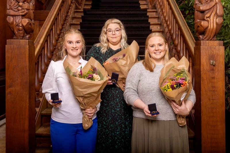 De tre ernæringsassistenter fra EUC Nord. Fra venstre er det Laura Toft Jensen, Katrine Amtoft Thomsen og Amalie Christiansen.