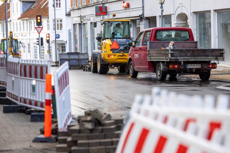 Gravearbejdet i Sindal lakker nu endelig mod enden og det glæder de forretningsdrivende i byen. Sindal 18. oktober 2022