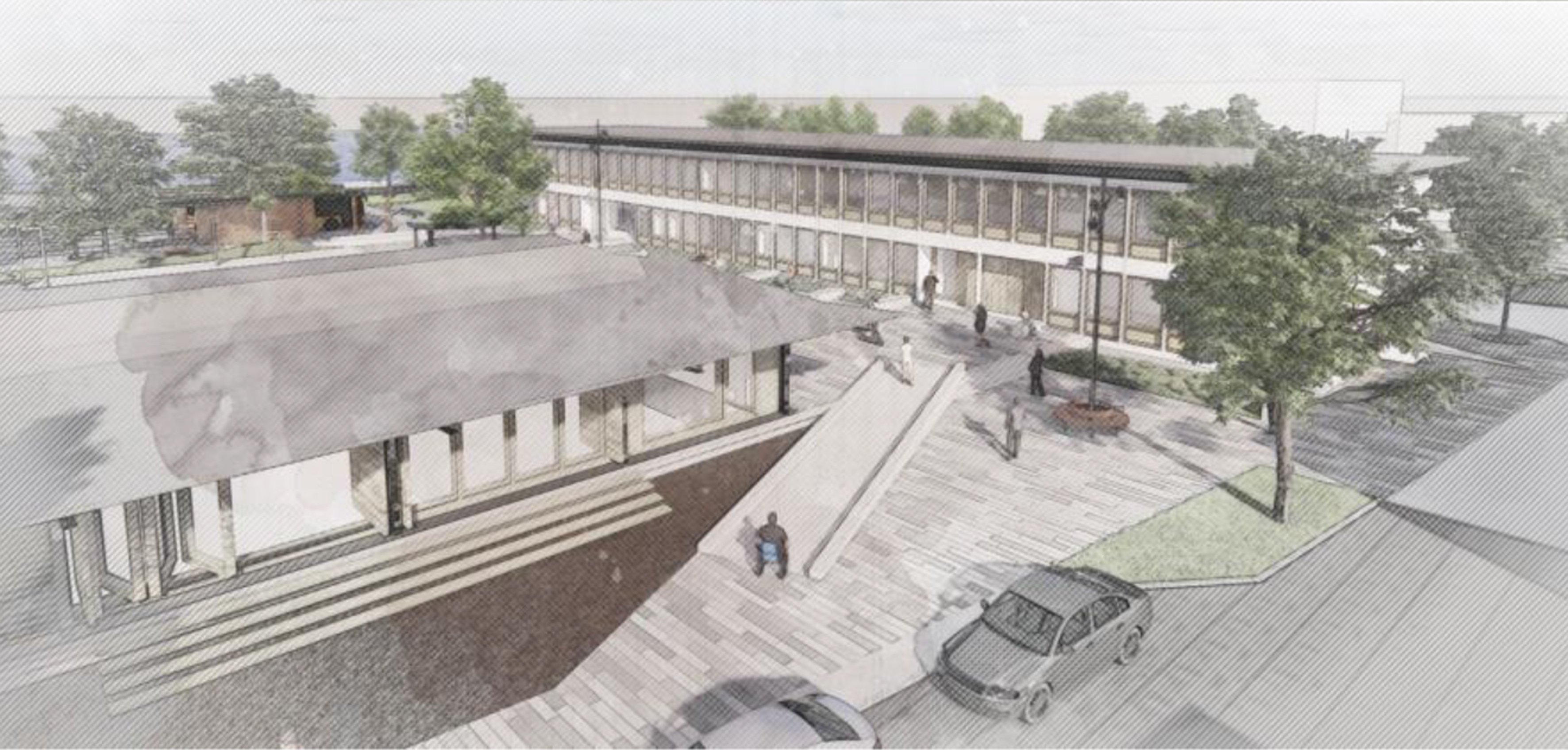 Sådan kan Kalundborg Station komme til at tage sig ud om få år. Partierne bag Infrastrukturplan 2035 er blevet enige om at afsætte næsten 60 millioner kroner til en gennemgribende istandsættelse af stationen.