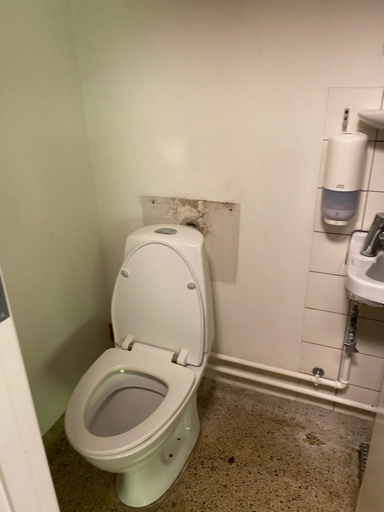 Et eksempel på et skoletoilet fra Skovgårdsskolen. Hvordan ser toiletterne ud på dit barns skole? Send dem til Villabyerne.red@sn.dk.