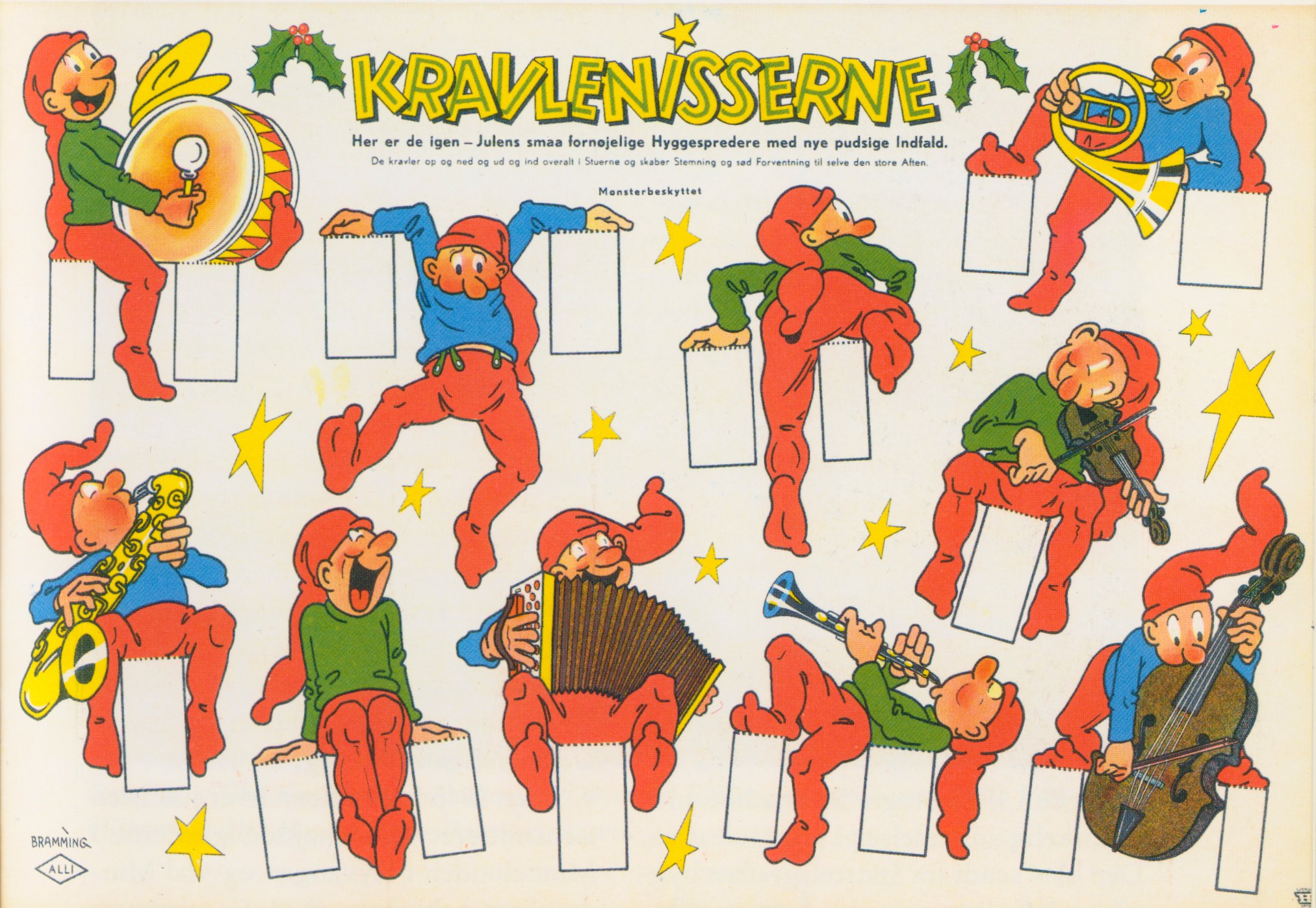 Et af Frederik Brammings ark med kravlenisser fra året 1948