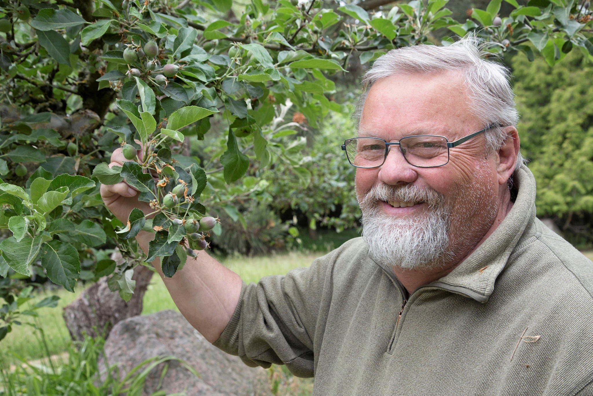 Hos Frantz Fobian er haven 6000 kvadratmeter stor - og den er vild med vilje. Foto: Elisa Hauerbach