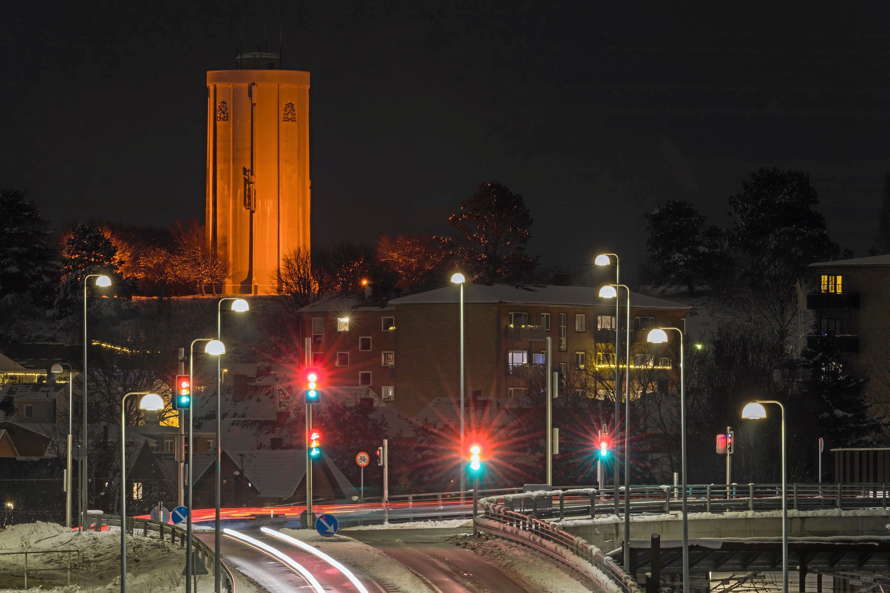 Zonta Næstved er årsag til at Sjølundstårnet indtil 10.december vil lyse op i en orange farve. Foto: Allan V. Jensen