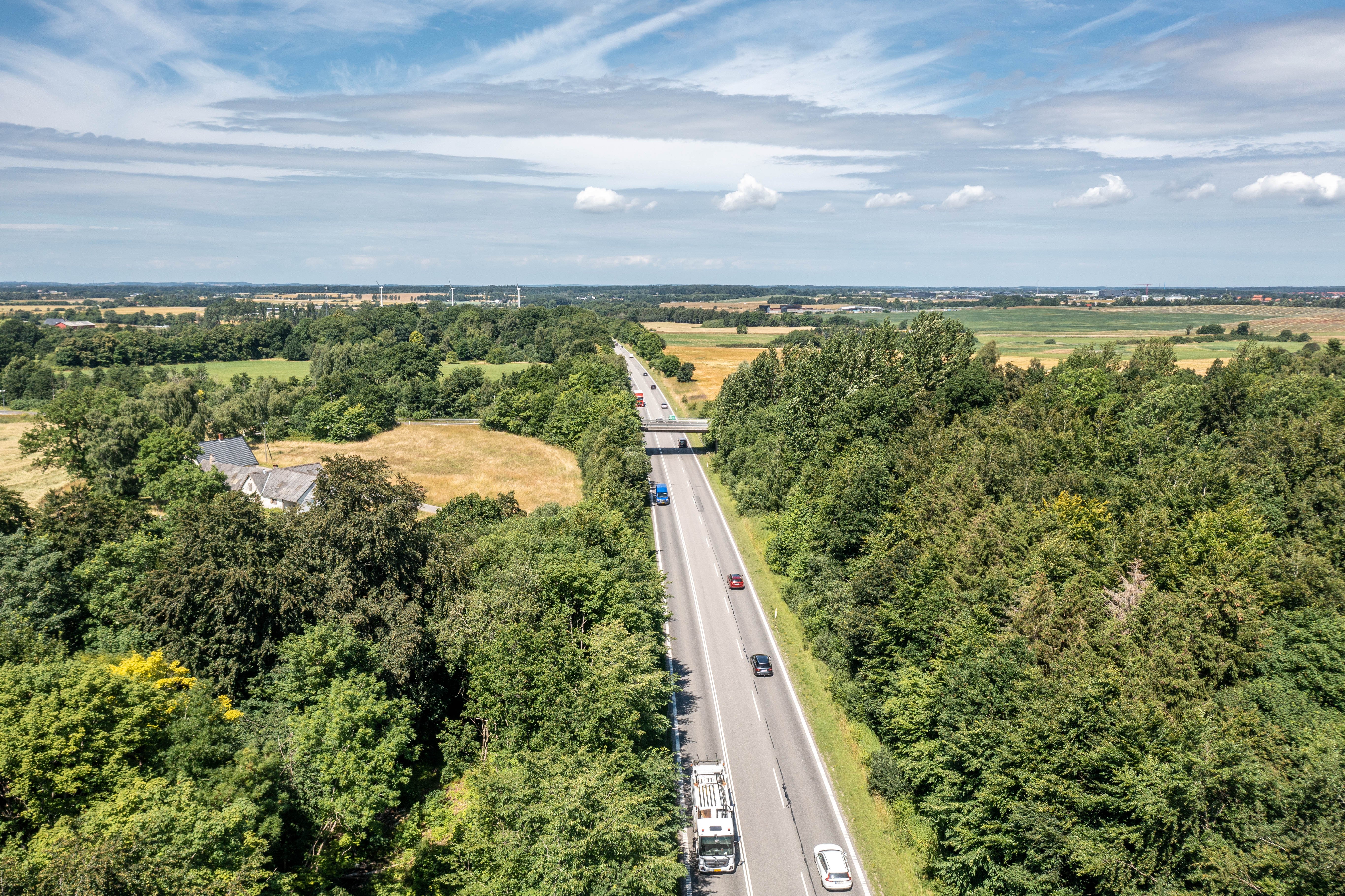 Forsøget er en del af forberedelserne til at udbygge motortrafikvejen til motorvej. Foto: Allan Nørregaard