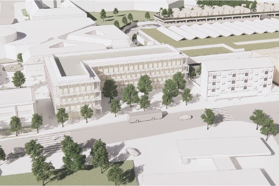 En lokalplan for udvikling af den nordlige bymidte er på paletten i 2023. Illustration: AI Arkitekter og Ingeniører
