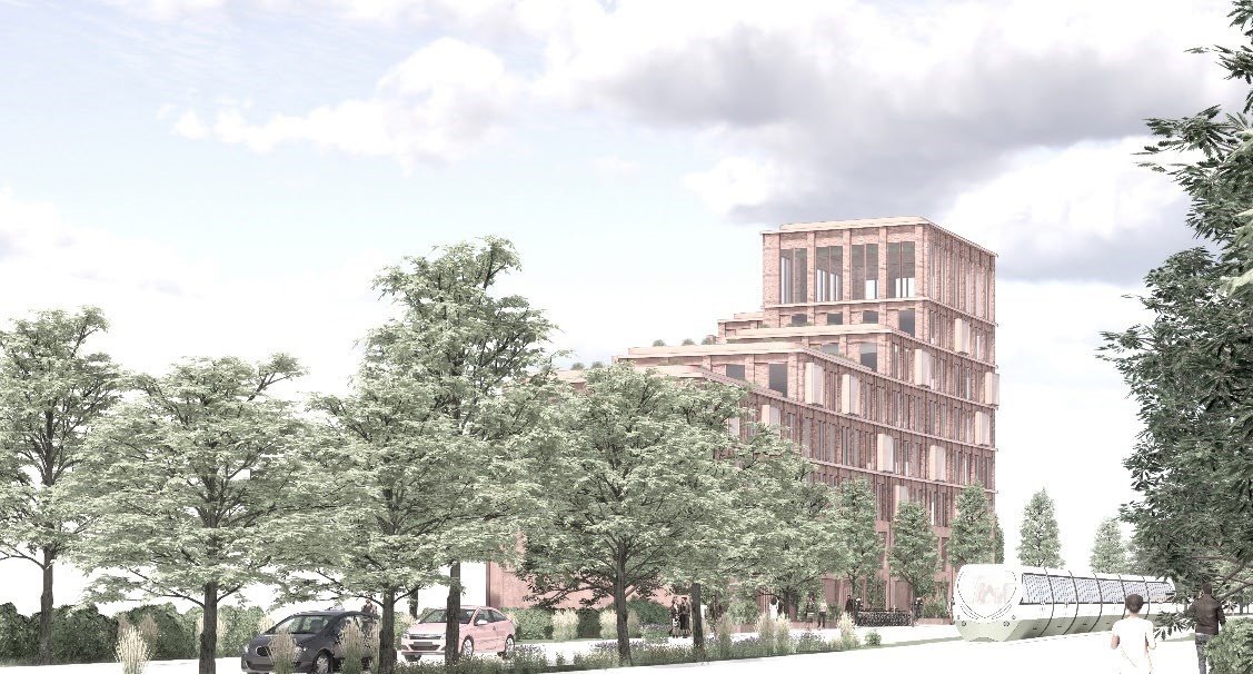 Med en ny lokalplan er der åbnet for boliger mellem Svømmehallen og Ringvejskrydset, med en boligblok på op til otte etager