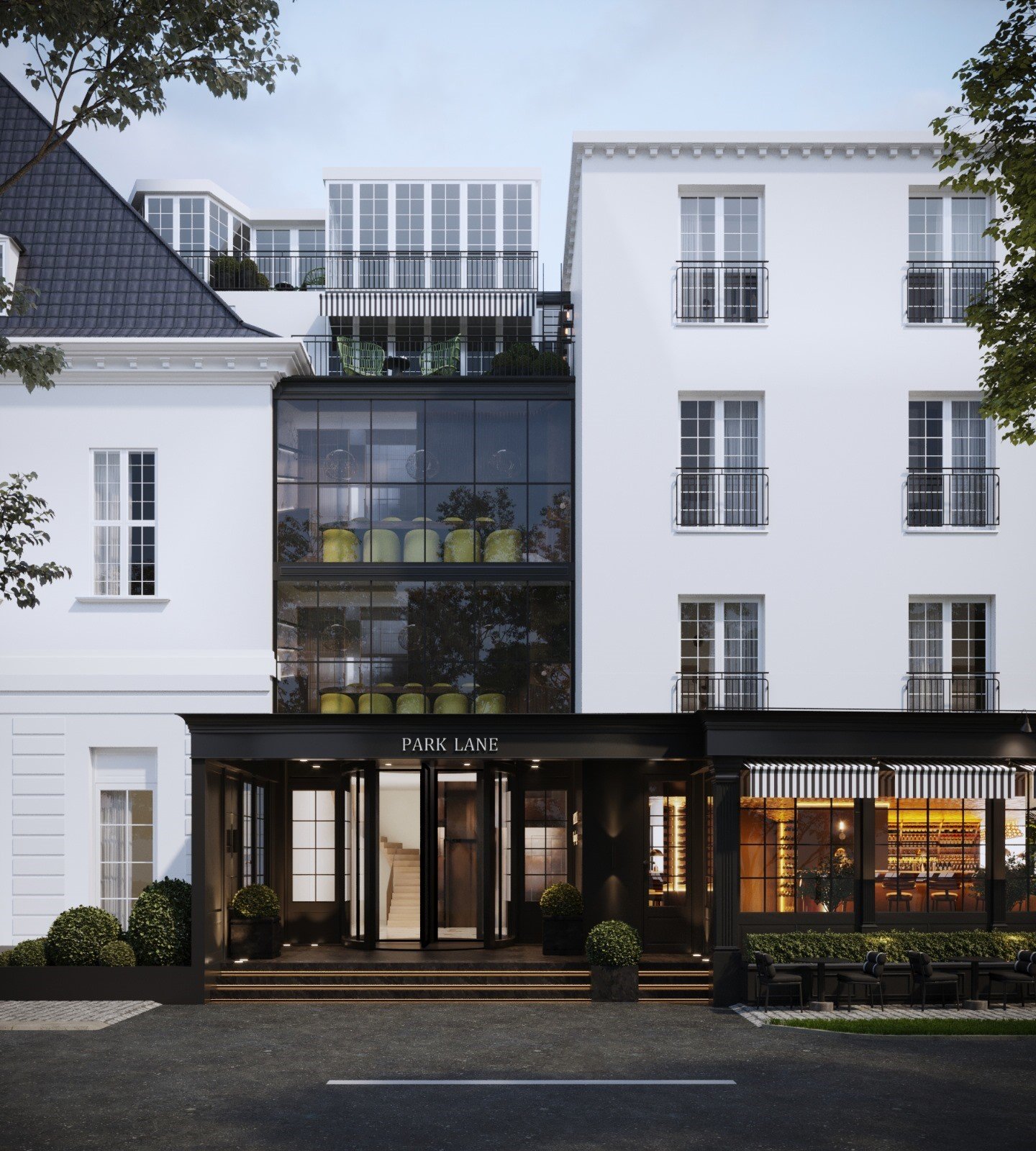 Sådan kommer facaden på det nye hotel til at se ud. Visualisering fra designgruppen