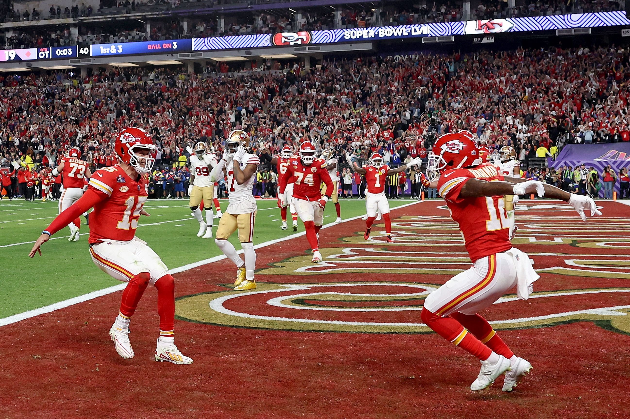 Kansas City Chiefs vandt Super Bowl med et touchdown tre sekunder før udløbet af overtime.
