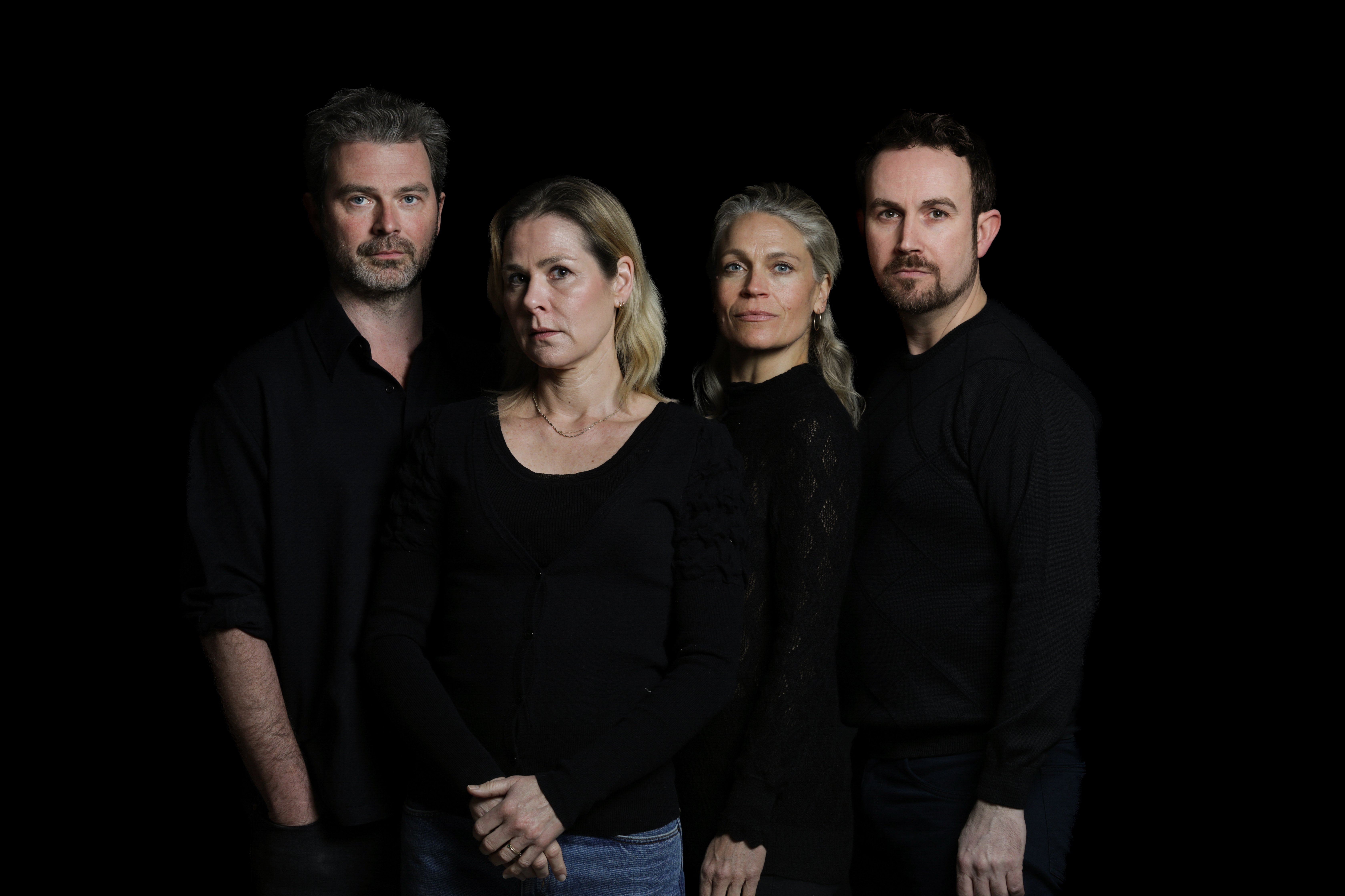 I rollerne i danmarkspremieren på ’2:22 - en thriller’ møder man Martin Bo Lindsten, Signe Skov, Stine Prætorius, Peter Thieme, Mikkel Vadsholt. Foto Evan Hemmingsen