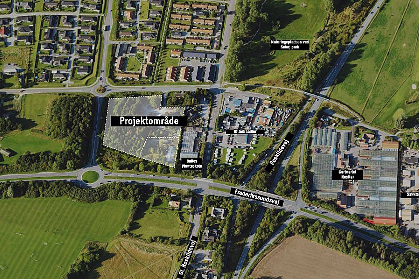 Rema 1000 må konstatere, at der ikke er politisk opbakning til deres seniorbolig-projekt i Ølstykke. Skitsetegning: Rema 1000