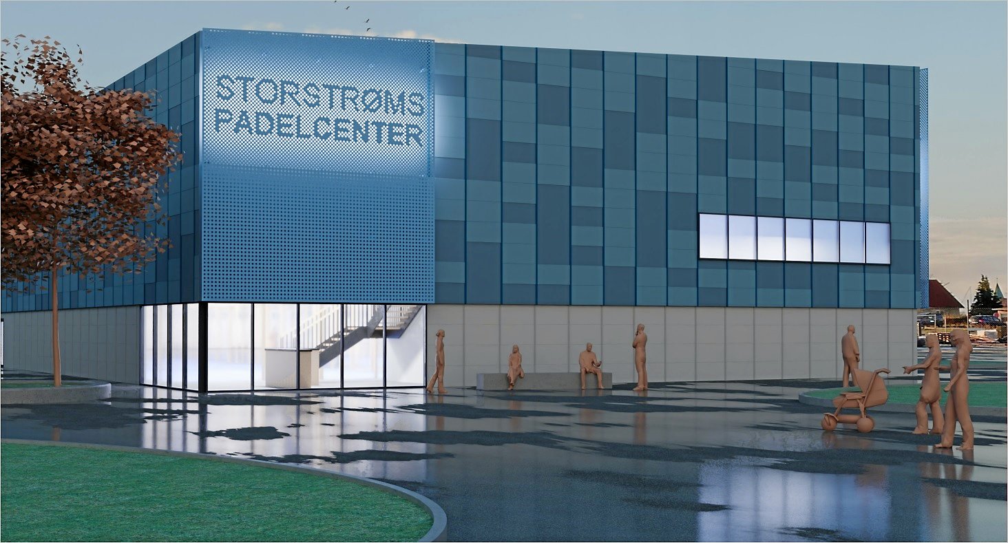 Sådan skal DGI Husets nye padelcenter se ud. Illustration: DGI Huset Vordingborg