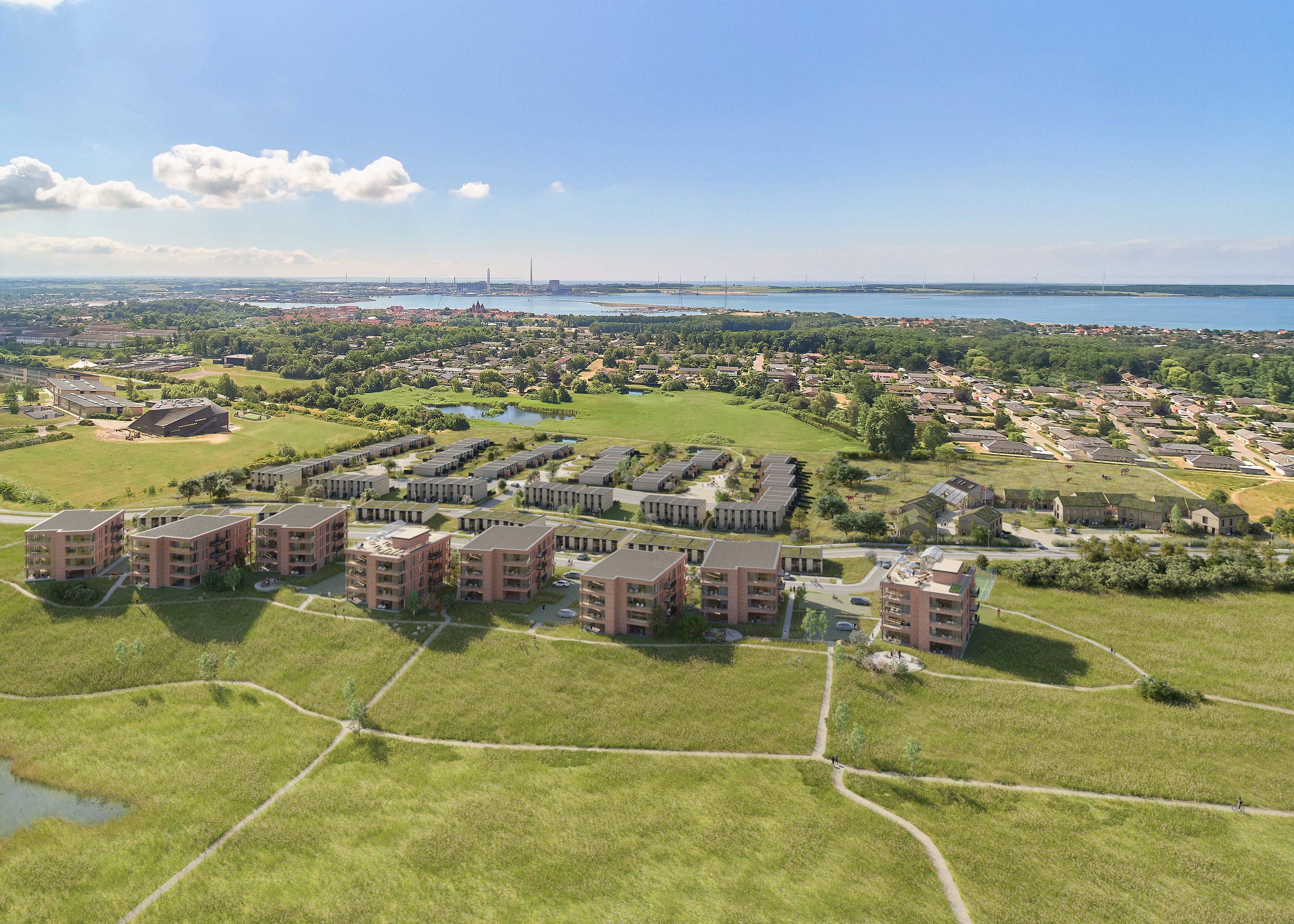 Visualisering af kommende byggeprojekter på Herredsåsen med forbehold for ændringer.