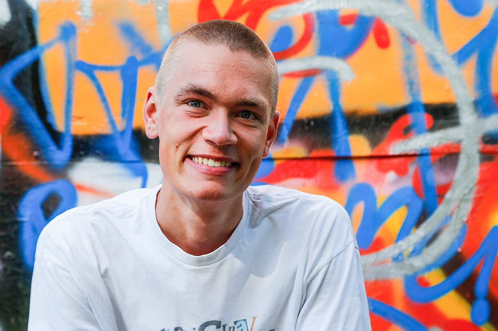 19-årige Louis Bergenholtz er kommet i Street-lab, siden det startede for otte år siden. Og han kommer der hver uge og i perioder hver dag. Foto: Kenn Thomsen