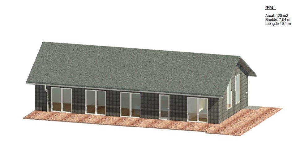 Sådan kan sommerhusene komme til at se ud, men det er kun et forslag. Sommerhuset er arkitekttegnet af KISS Development.