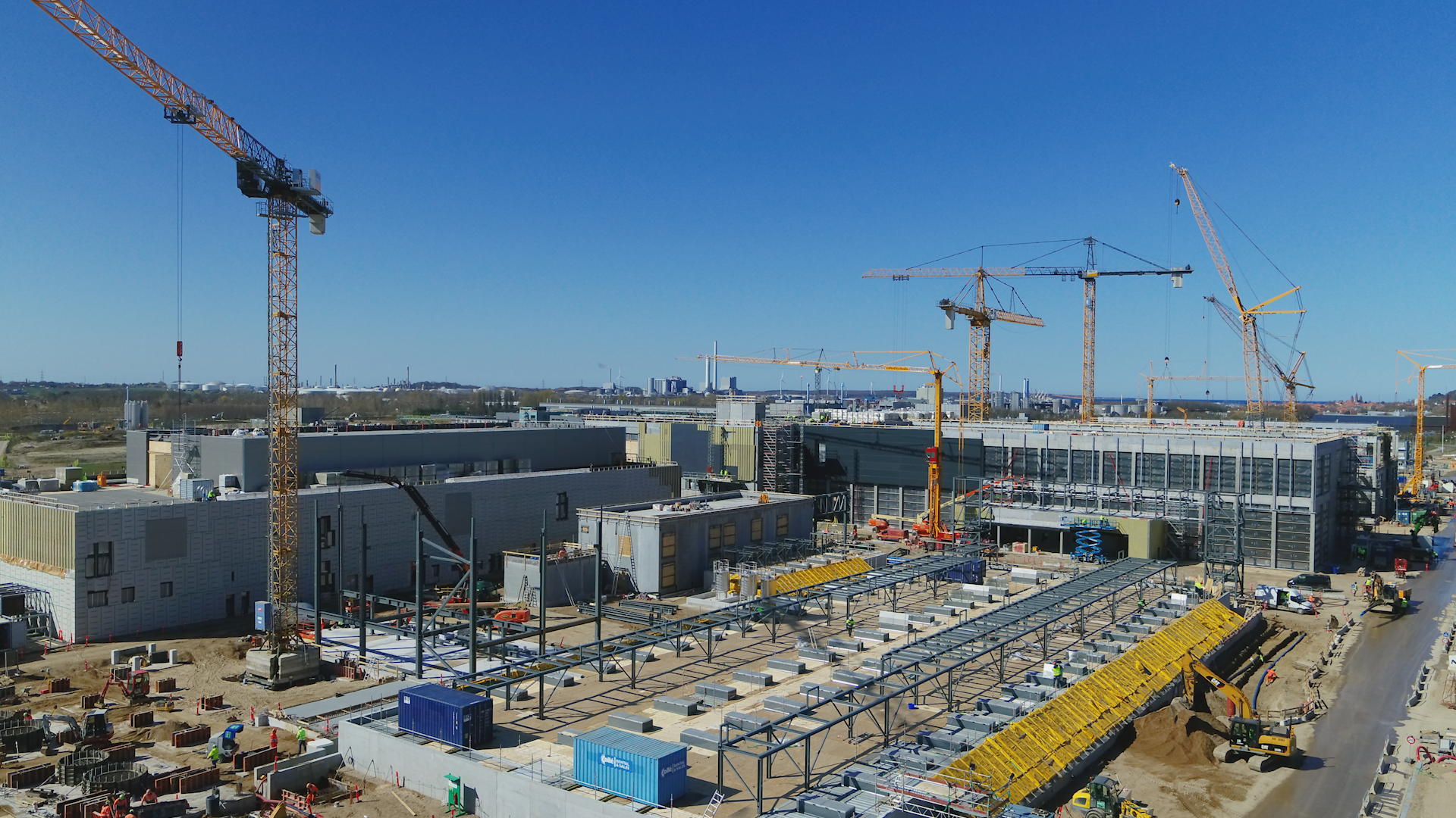 Den nye finrensningsfabrik på 50.000 kvadratmeter under opførelse. Foto: Novo Nordisk