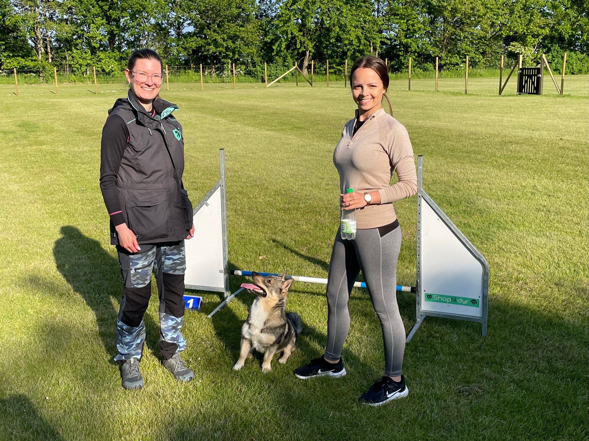 Hedehusene Hundesport er flyttet til Hedehusene Idrætspark – Her ses Tea & Bilbo (til venstre) og foreningens formand Isabel Marie Sundstrøm.