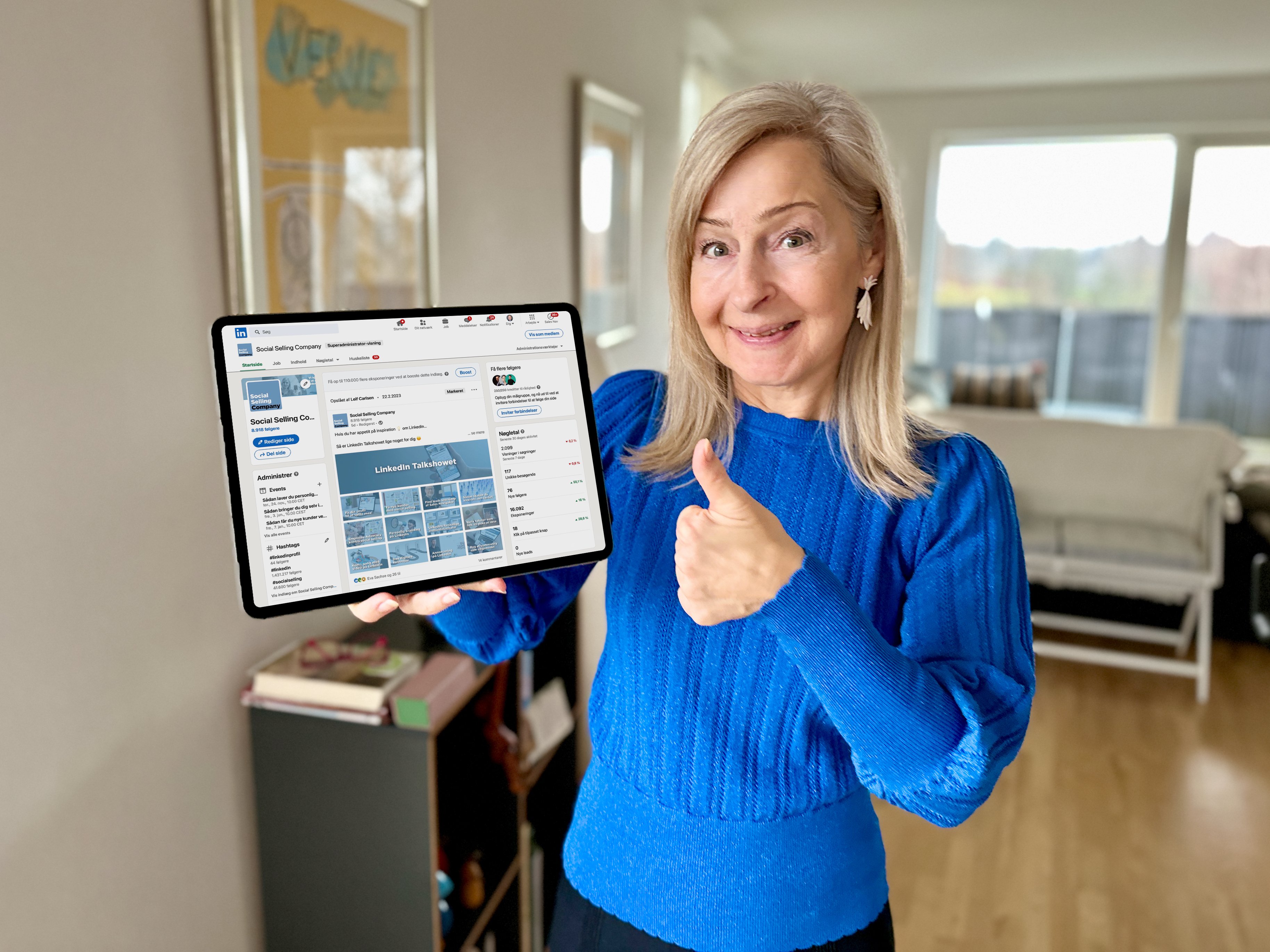 Hold en god kadence i indlæggene på virksomhedssiden. 1-2 indlæg om ugen vil give en rigtig god synlighed i netværket. Foto: Social Selling company