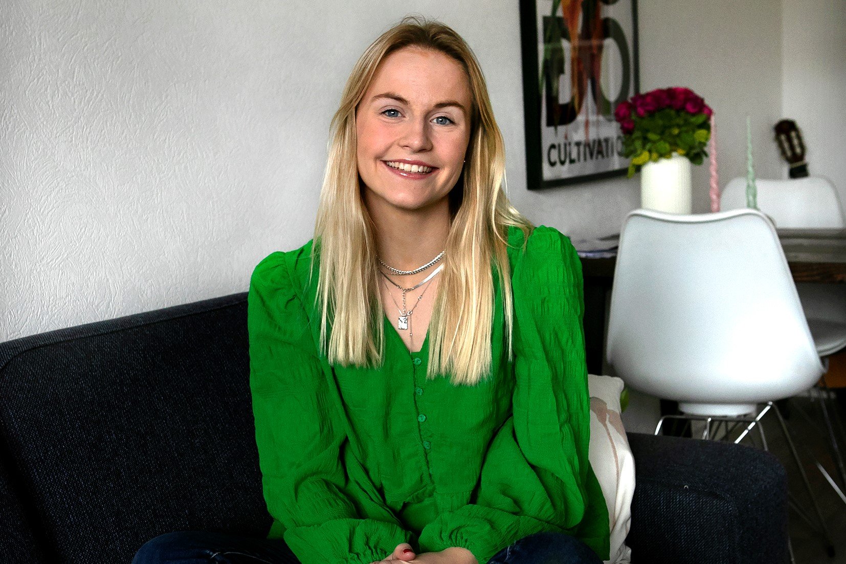 Om hun skal være rockstjerne, læse jura eller blive i politik ved Sarah Lykke ikke endnu, og hun har ikke travlt med at finde ud af det. Foto: Kim Rasmussen.
