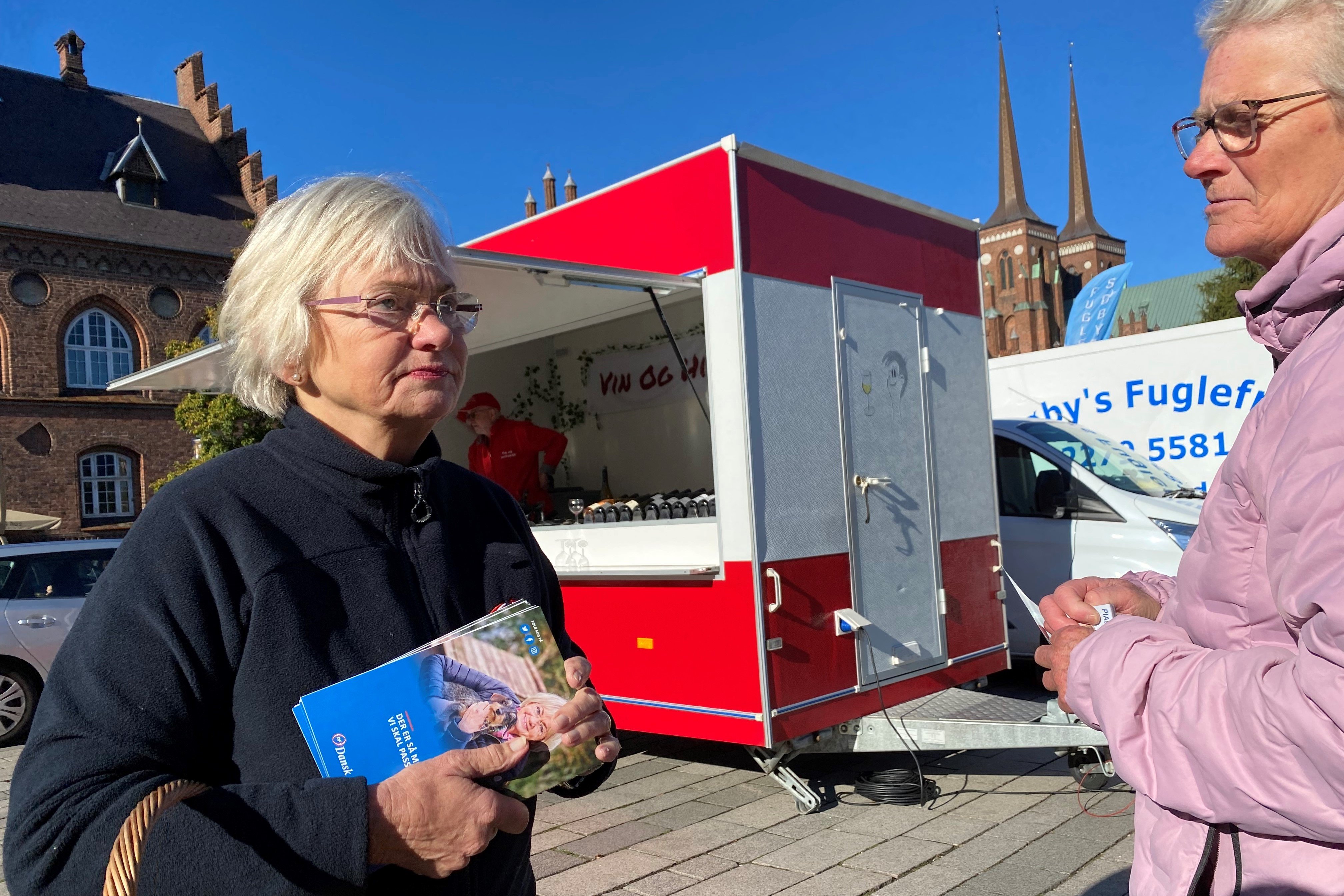 Pia Kjærsgaard var på Stændertorvet i Roskilde for at føre valgkamp.