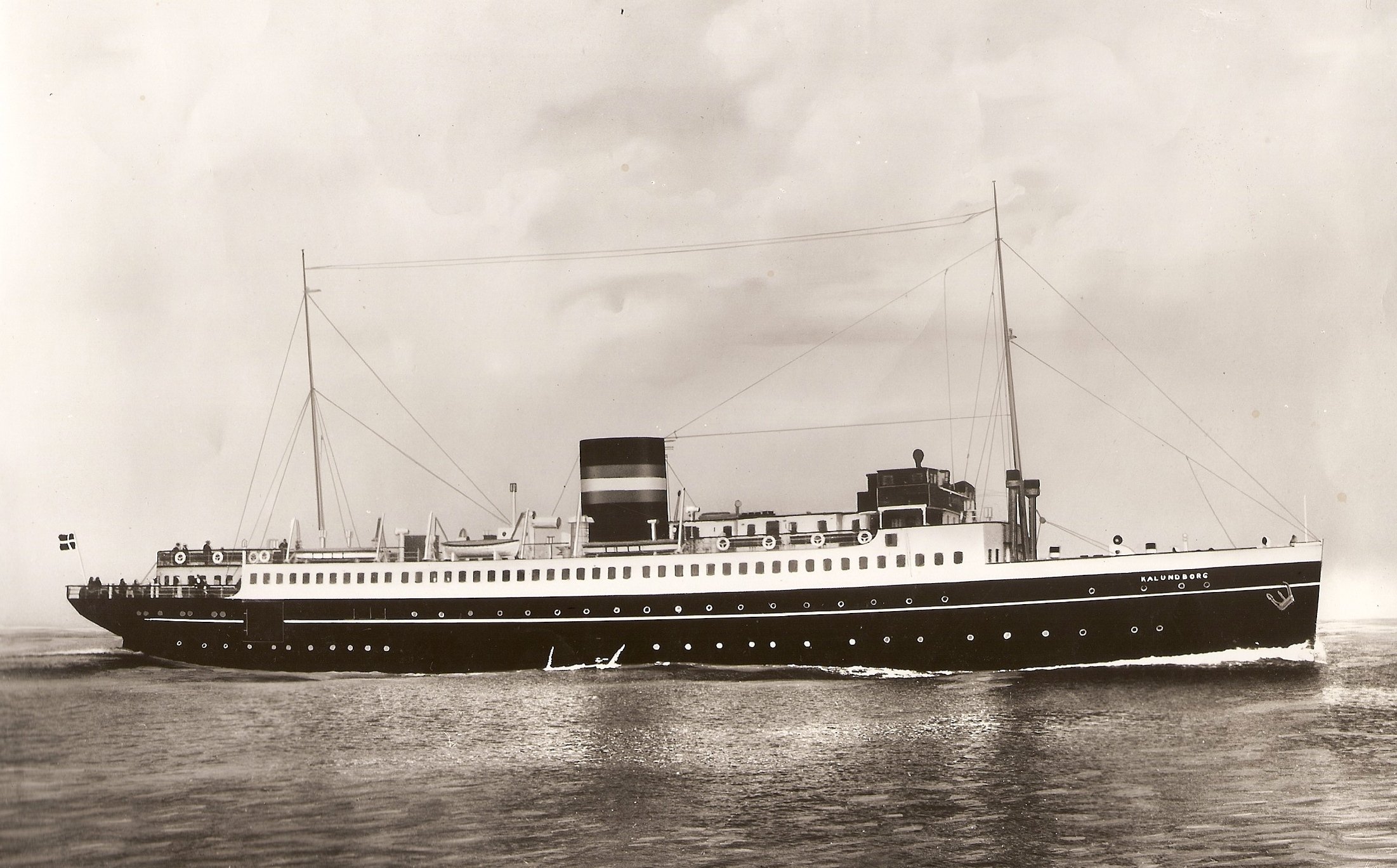 M/S Kalundborg blev bygget på B&W i 1931 og indsat på ruten Kalundborg-Kolby Kås-Aarhus og sejlede på  ruten til 1966. Foto: 1931 (Kalundborg Lokalarkiv)