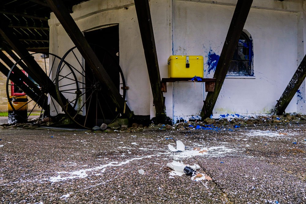 Brøndbyvester Mølle blev i weekenden udsat for hærværk. Foto: Robert Hendel