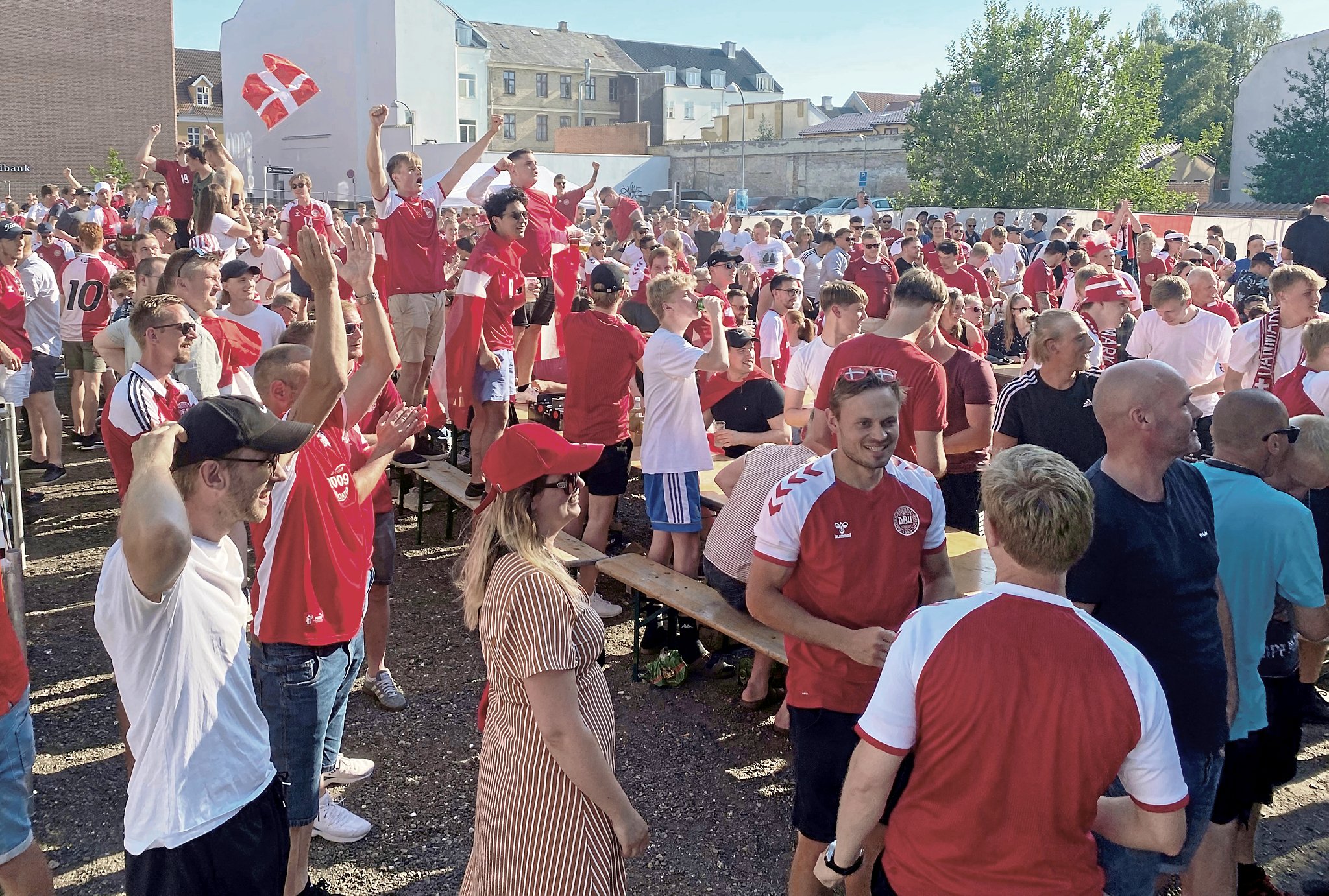 Nu ruller EM-bolden igen, og Danmarks gruppekampe kan ses flere steder i Slagelse. Foto fra EM i 2021.