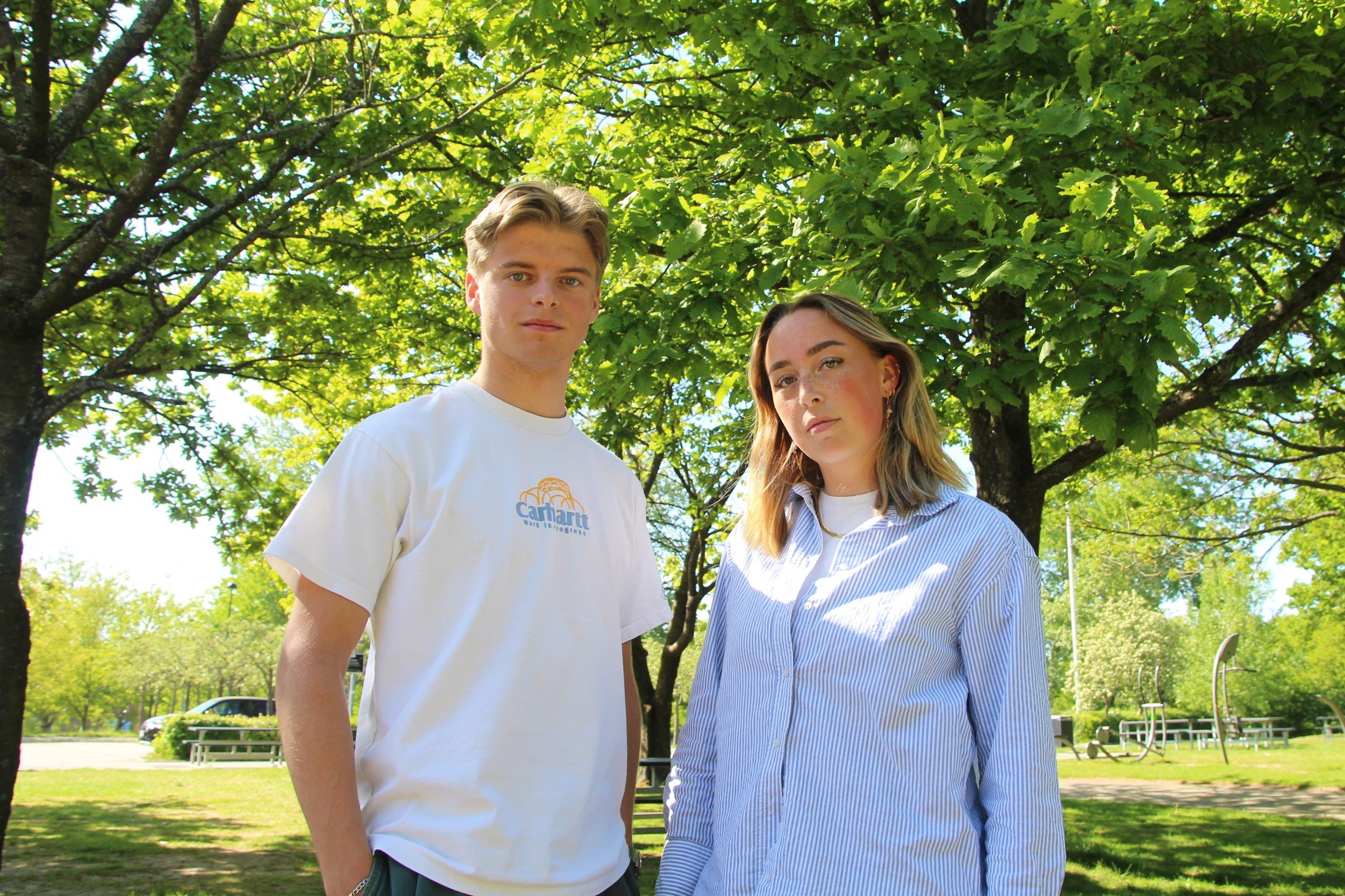 Jonas Uldal og Emma Herbst går begge i 3.g på Rungsted Gymnasium. Foto: Tine Trier