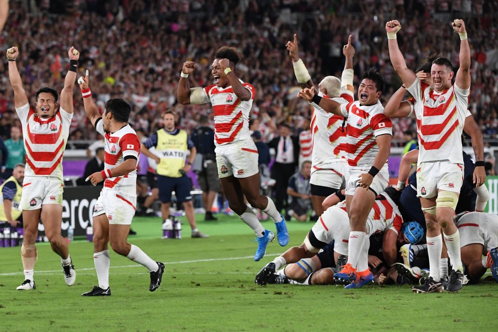 Det japanske rugbylandshold møder søndag Sydafrika i kvartfinalen ved VM, der afholdes i Japan.