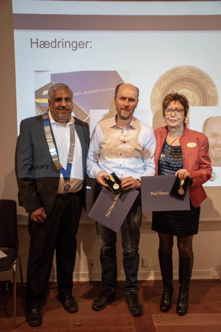 Paul Harris Fellow-medaljen uddelt til Britta Jacobsen og Flemming Dengsø Nielsen