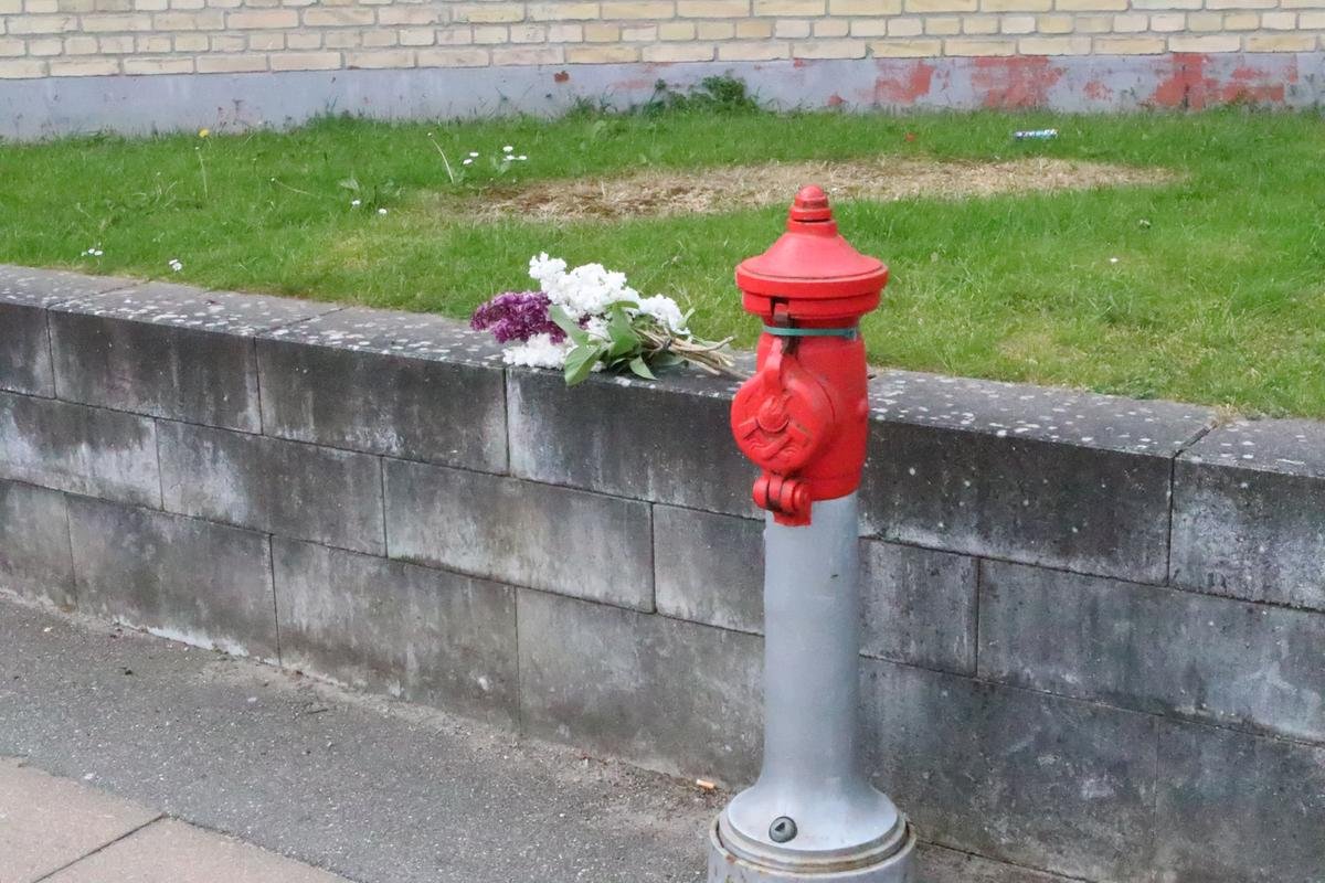 Der er lagt blomster ved Åfløjen hvor den 15-årige faldt om efter at være blevet stukket med kniv.
