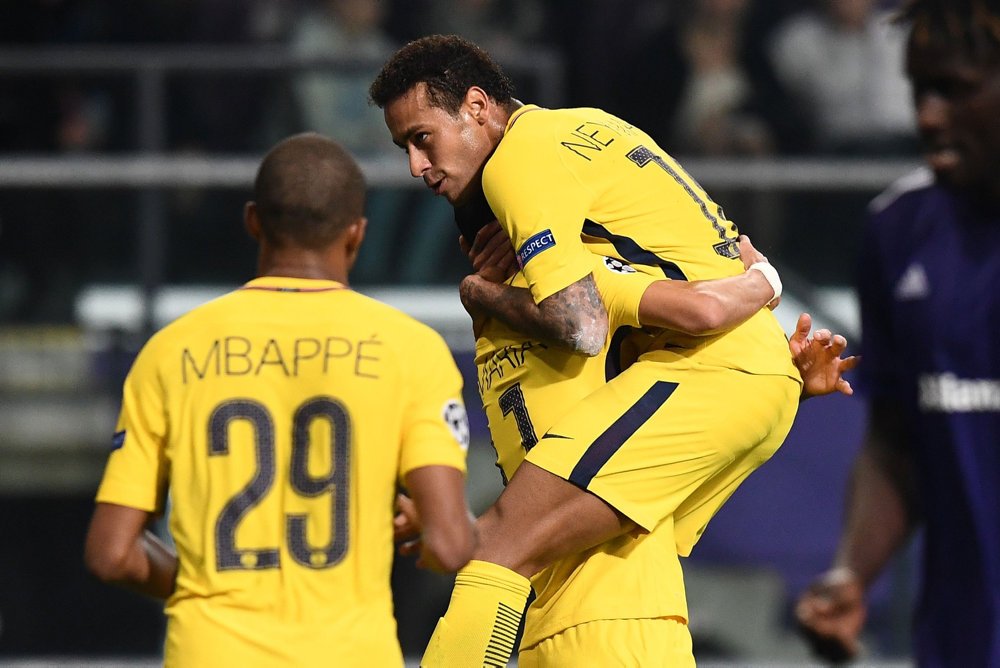 Neymar, Mbappe og Cavani kom alle tre på måltavlen, da PSG vandt 4-0 over Anderlecht.