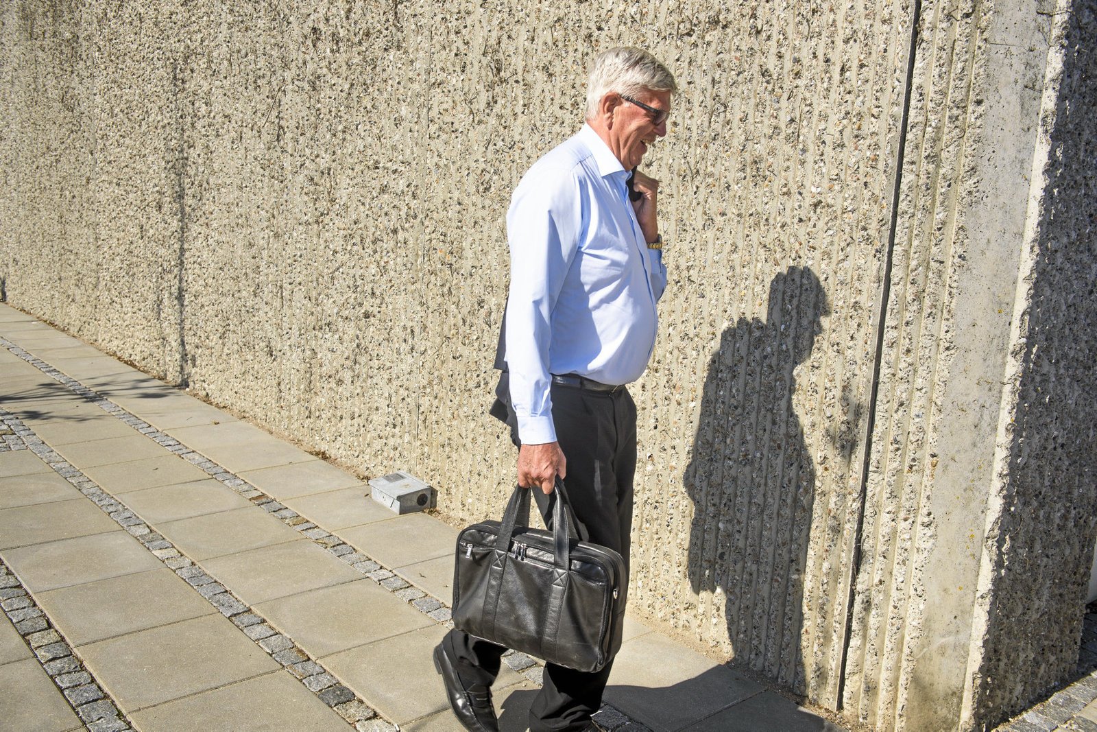 Arvid Andersen, advokat for Niels Valentin Hansen, er meget tilfreds med frifindelse i Roskilde Bank-sag.