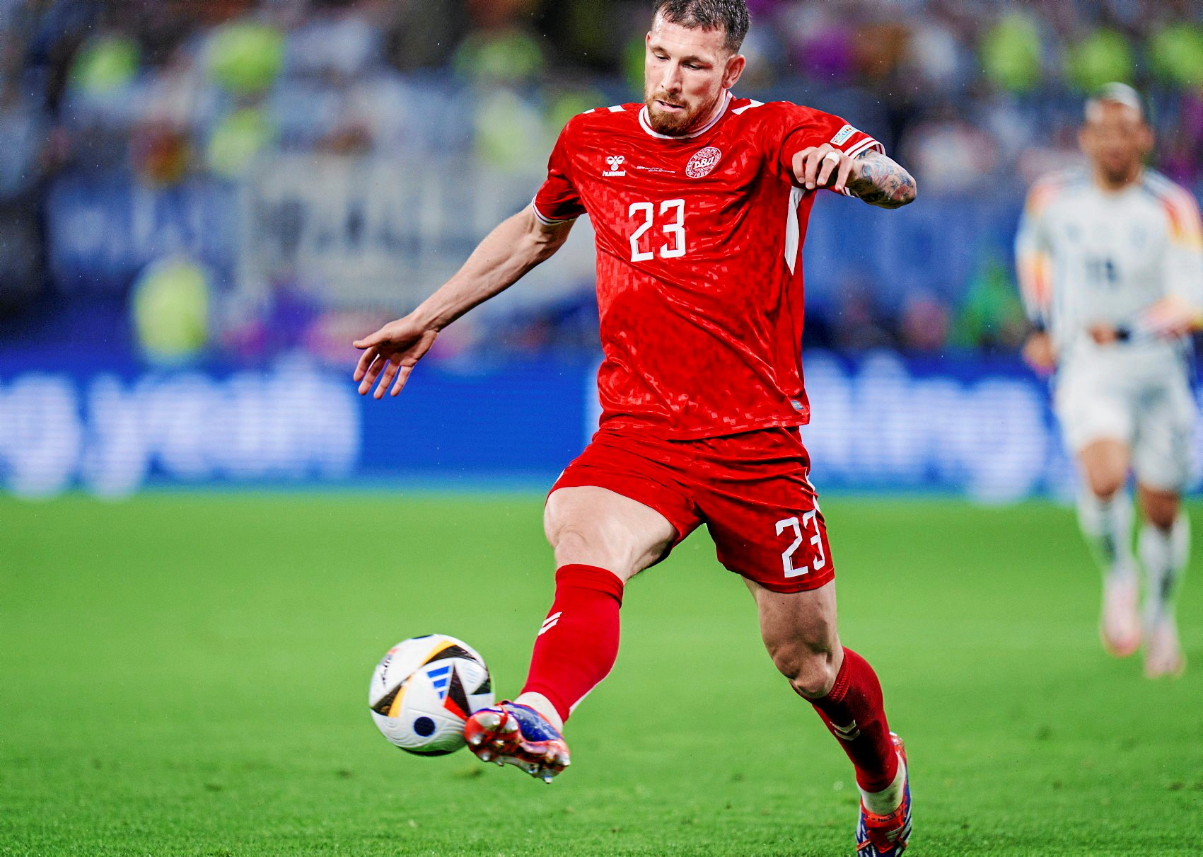 Pierre Emile Højbjerg under ottendedelsfinalen mellem Tyskland - Danmark på Westfallen Stadion i Dortmund.