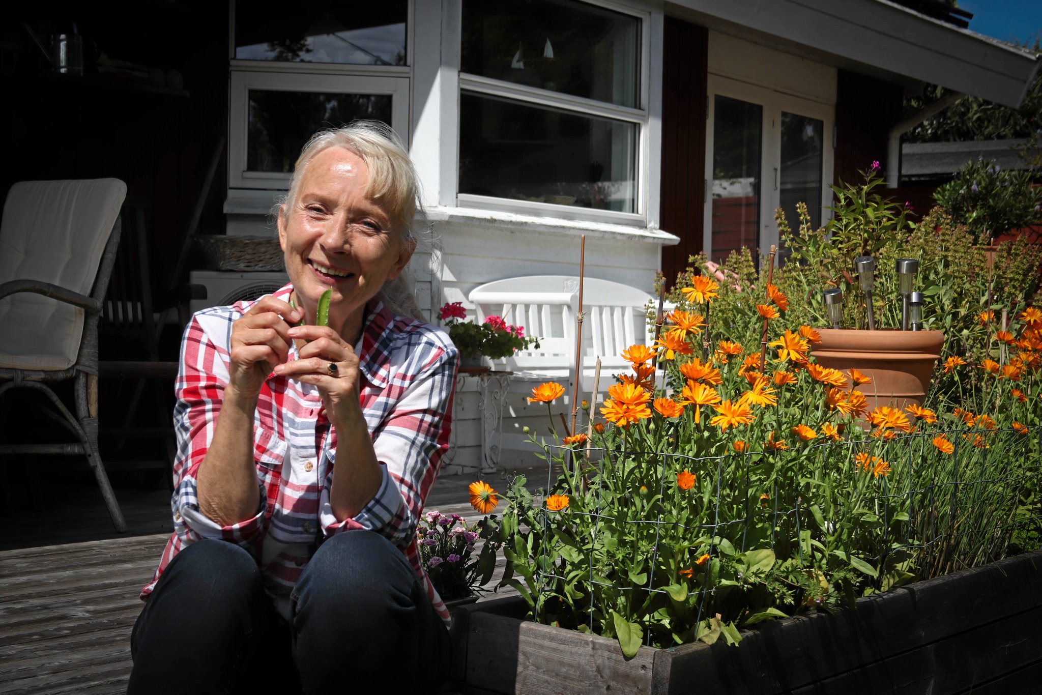 Pauline Rehné bor sammen med sin mand i et sommerhus i Klint.