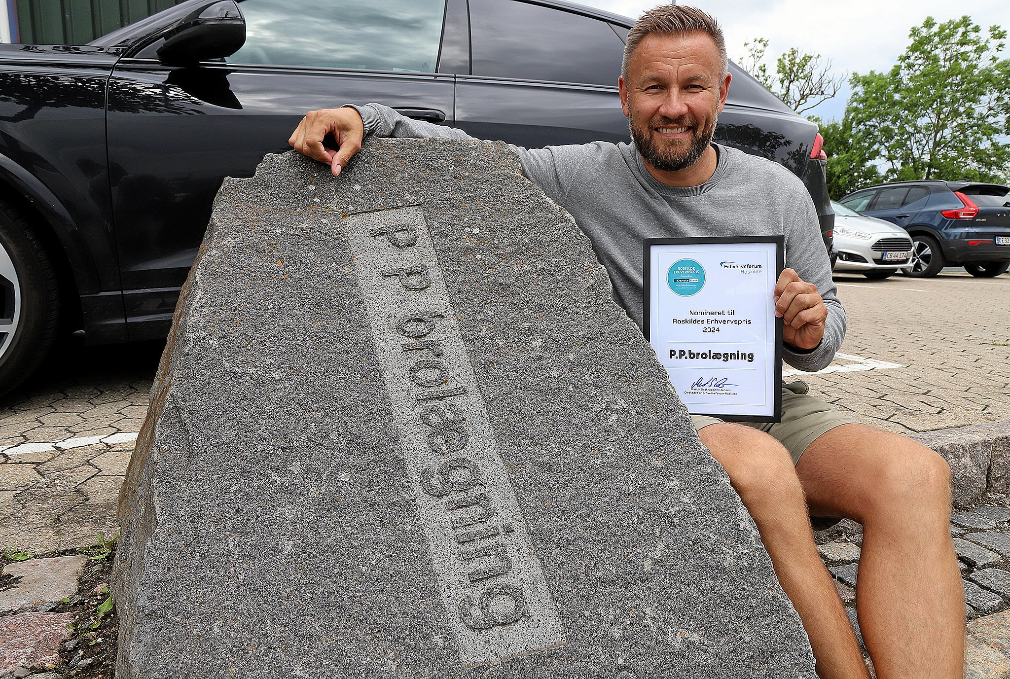 PP Brolægning & Landskab er i spil til Roskilde Erhvervspris. Kasper Thomsen er ejer og daglig leder.