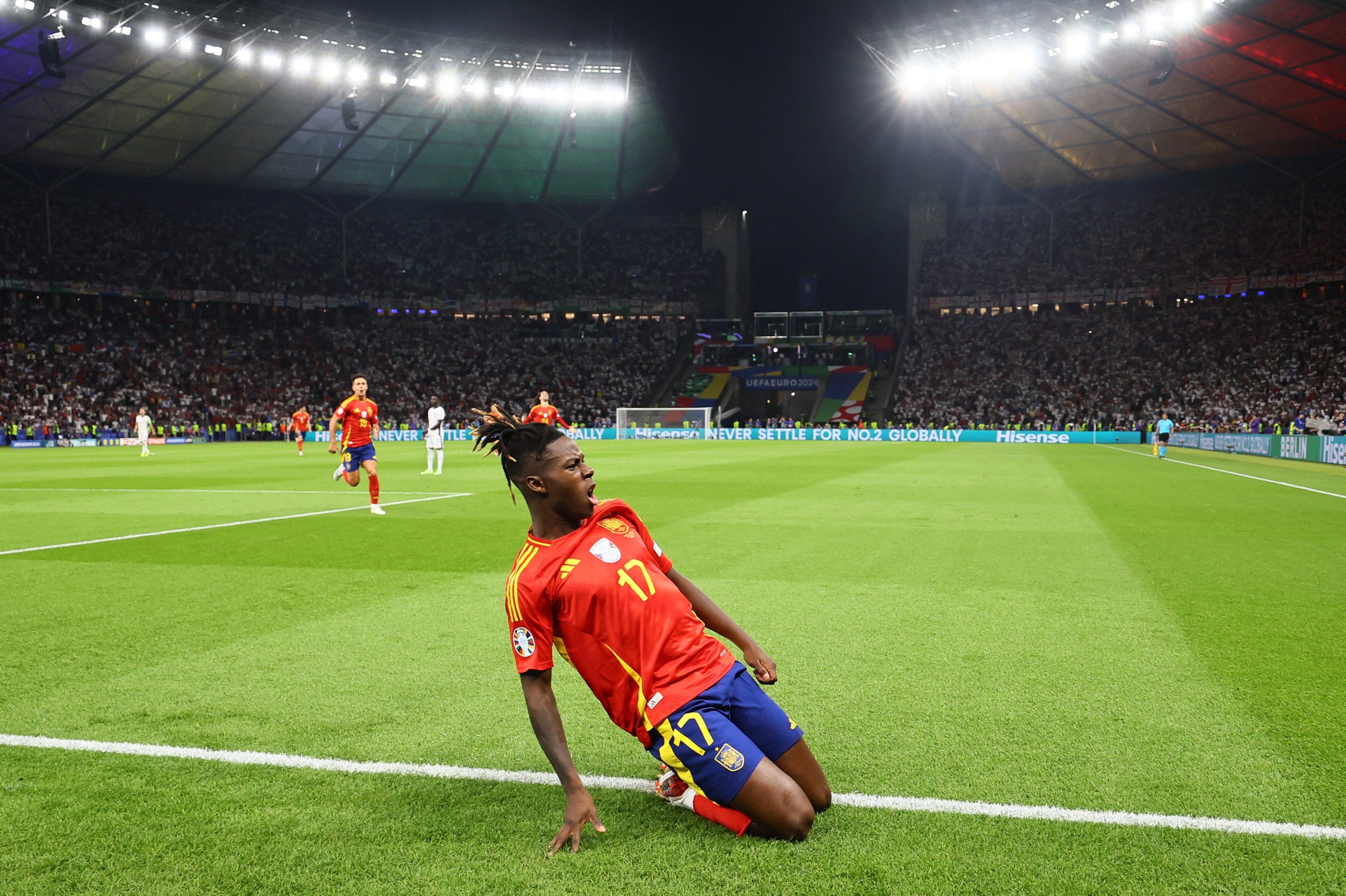 Nico Williams blev med sit mål den næstyngste målscorer nogensinde i en EM-finale.