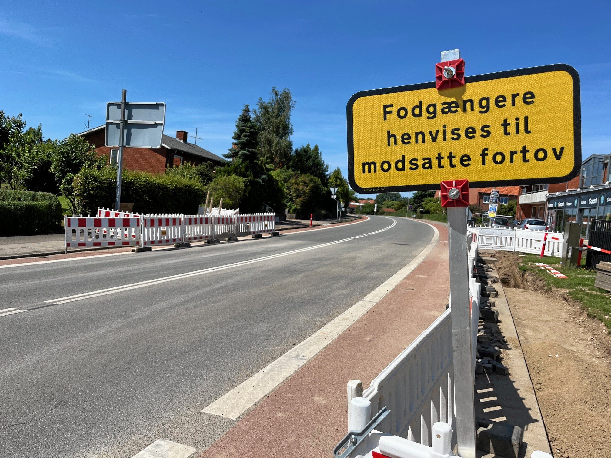 Kalundborg Forsynings arbejde foregår ud for gulvbutikken Garant.