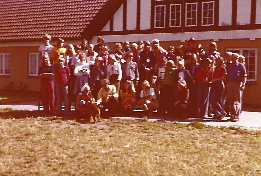 Første hold på konfirmandlejr i 1974.