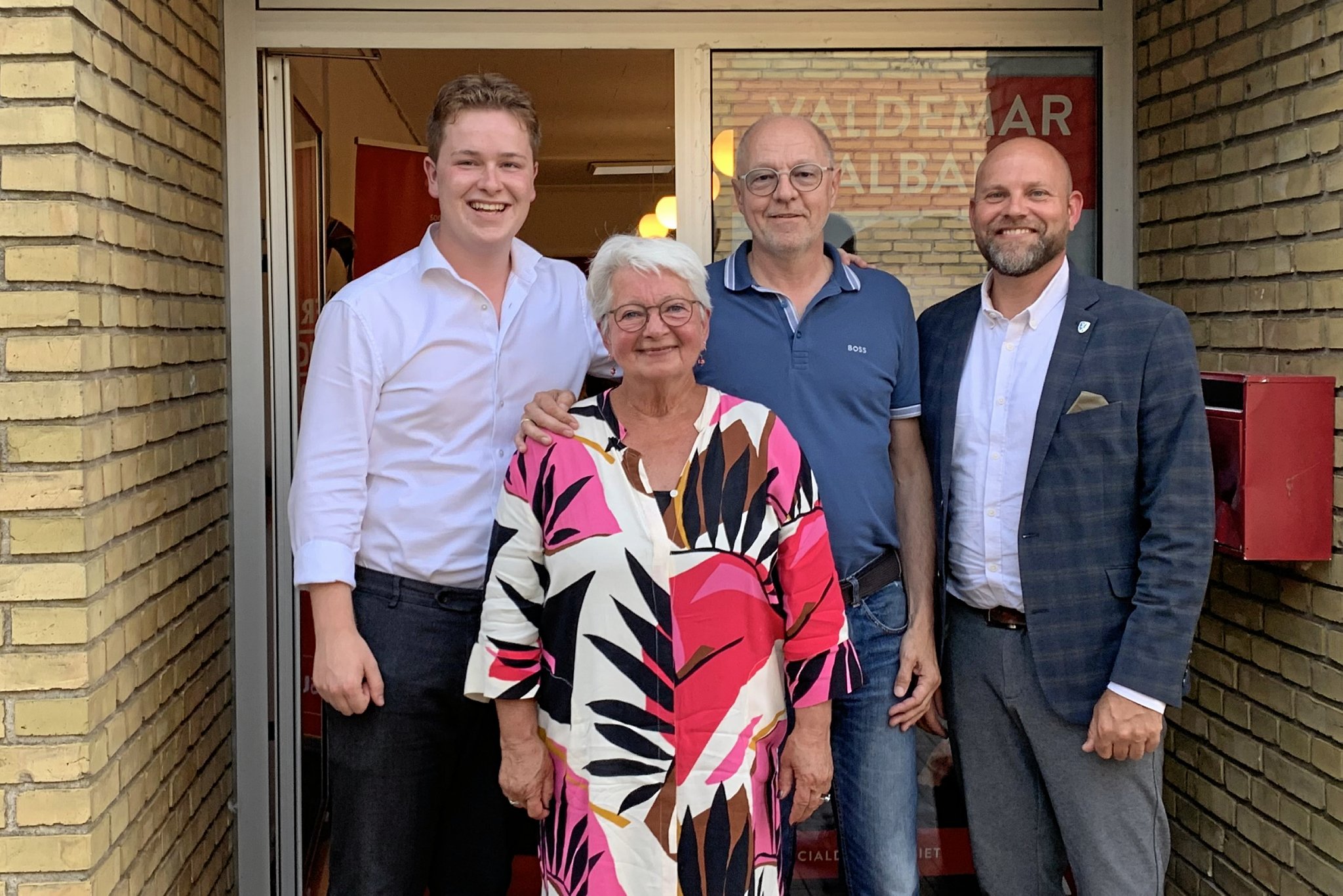 Socialdemokratiet har nu fundet frem til, hvem der skal løfte arven efter Lise Lotte Lange. Her er det fra venstre Valdemar Alban, Susan Thydal, Michael Damkær og Mikael Smed.