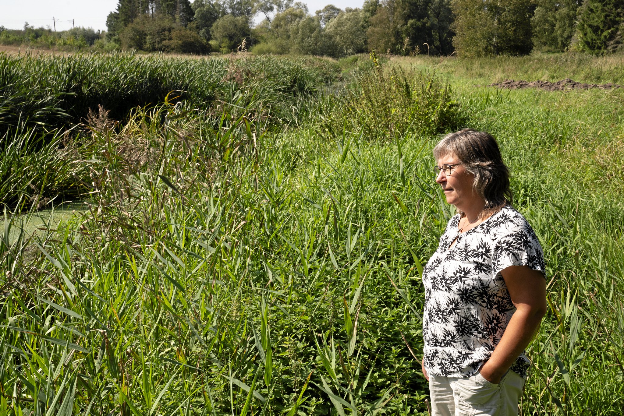 Derinde et sted er Ringsted Å. Pia Pedersen er en af de mindre lodsejere, der efter planen skal bidrage og afgive jord til Ringsted Naturpark. Hun ser frem til at kunne se åen, men er lidt skeptisk overfor projektet.