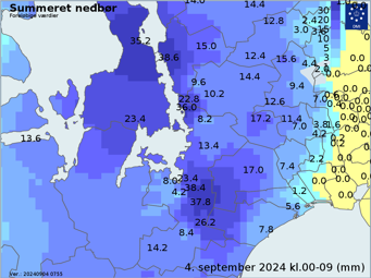 Så store mængder regn er der kommet fra midnat og frem til klokken ni onsdag morgen i Roskilde og omegn. - DMI Så store mængder regn er der kommet fra midnat og frem til klokken ni onsdag morgen i Roskilde og omegn.