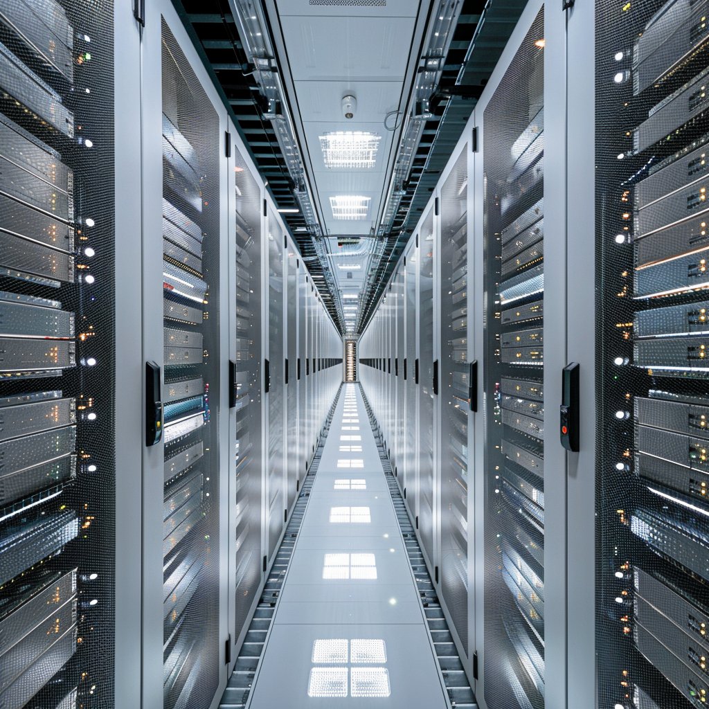 Der bliver endeløse rækker af elektronisk udstyr i det kommende datacenter i Holbæk. Illustrationen er udarbejdet af Noohm Development (under stiftelse), som EMCH kommer til at udvikle projektet i.