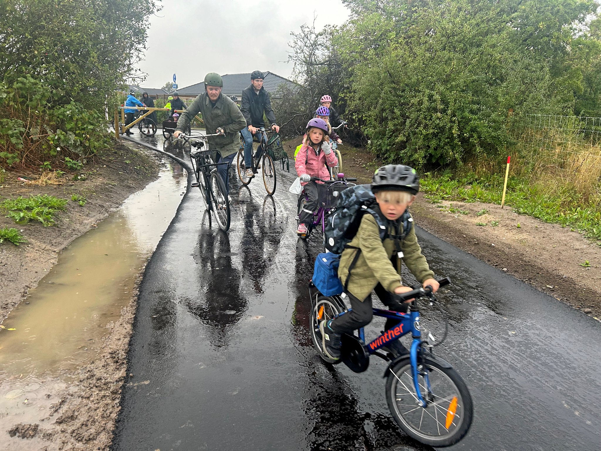 Den nye cykelsti til Strøbyskolen er flittigt brugt.