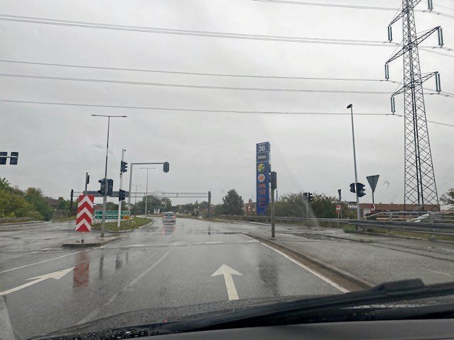 Det var på denne strækning, at der ikke var trafiklys.